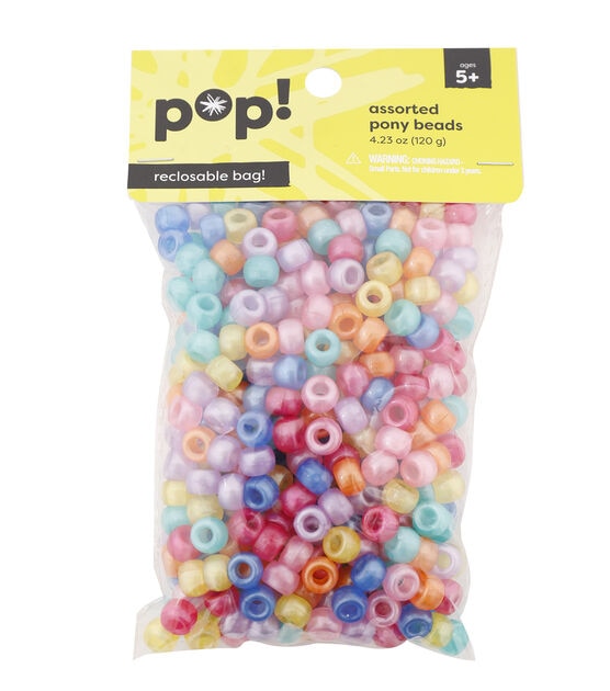 Pop! Natural Shell Beads 15pcs - Kids Pony Beads - Kids