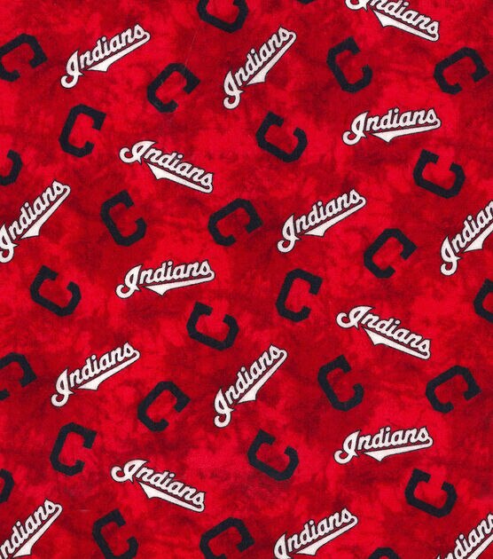 Fabric Traditions Cleveland Baseball Flannel Fabric Tie Dye