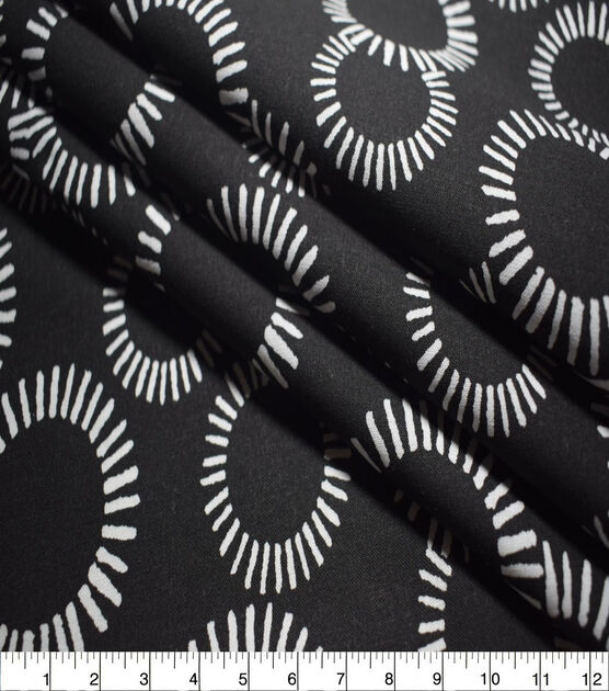 Overlapping Circles on Black Quilt Cotton Fabric by Quilter's Showcase, , hi-res, image 3