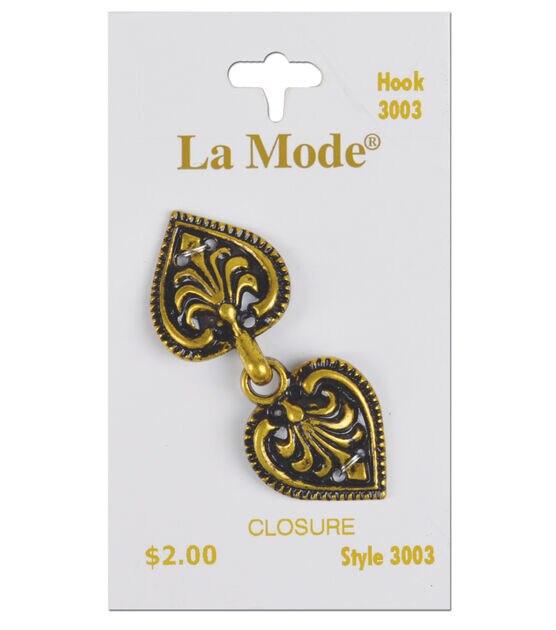 La Mode 2" Old Gold Clasps 2pc