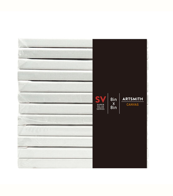 8" x 8" Super Value Stretched Cotton Canvas 12pk by Artsmith, , hi-res, image 2