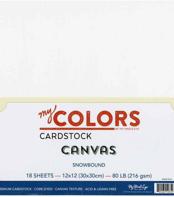 My Colors Canvas Cardstock Bundle 12"X12" Snowbound
