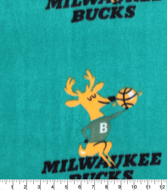 Milwaukee Bucks Fleece Fabric Retro Logo