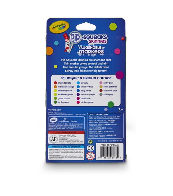 Crayola® Pip-Squeaks Washable Markers, Assorted Colors, Pack Of 16