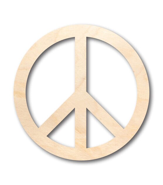 Unfinished Wood Peace Symbol Shape Craft Up To 24'' DIY 1/8'' Thickness, , hi-res, image 1