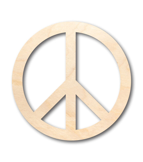 Unfinished Wood Peace Symbol Shape Craft Up To 24'' DIY 1/8'' Thickness, , hi-res, image 1