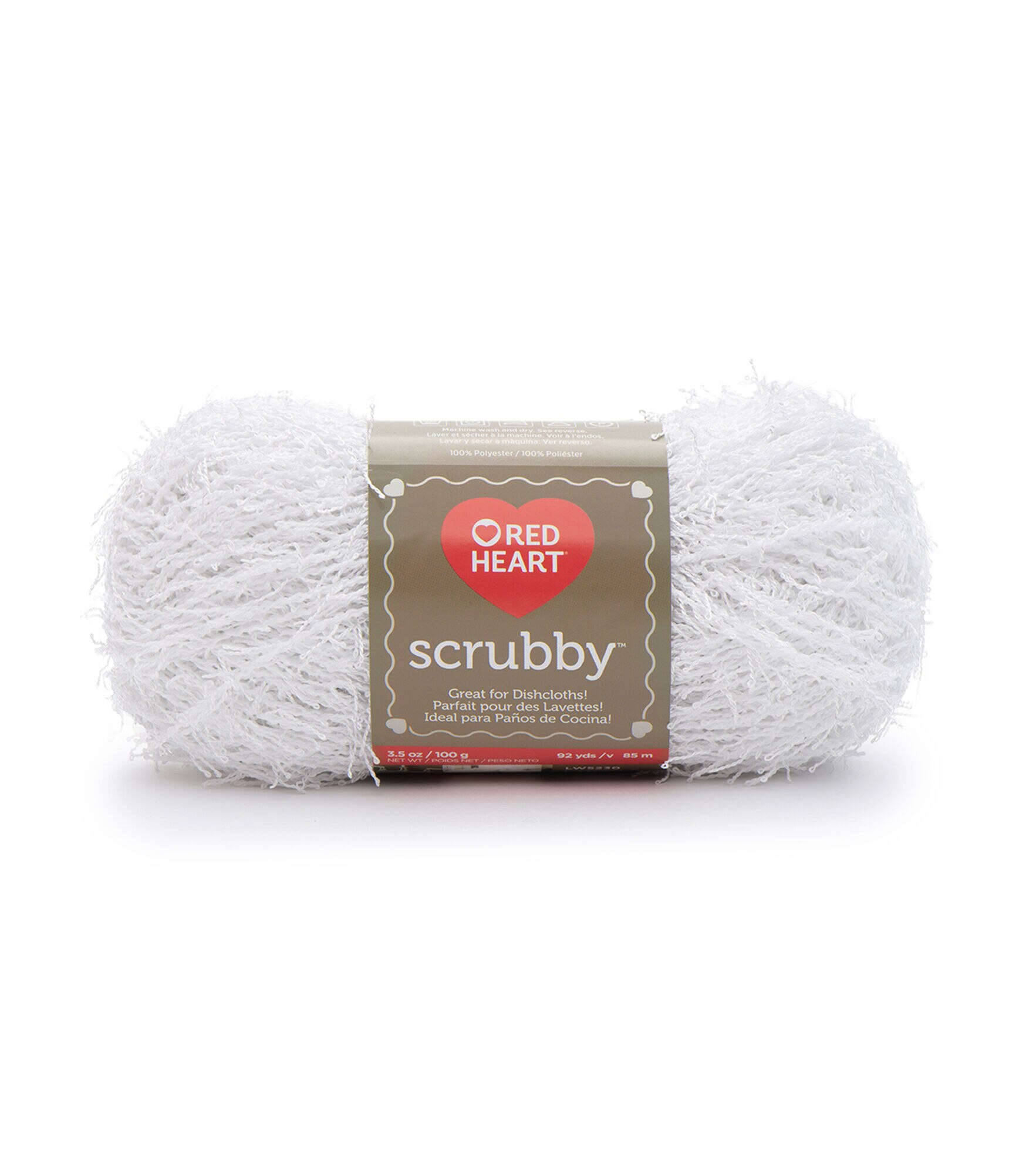 Red Heart Scrubby Worsted Polyester Yarn, Coconut, hi-res