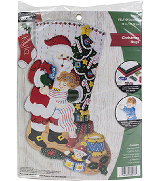 Bucilla 18 Stocking Felt Applique Kit Nordic Santa