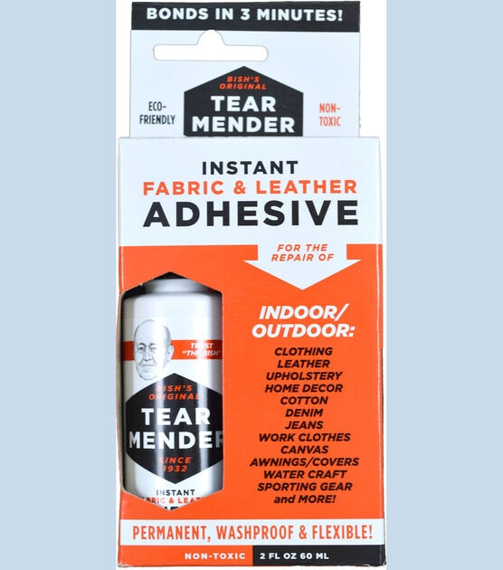 Tear Mender Instant Fabric and Leather Adhesive, 6 oz. Bottle, 12