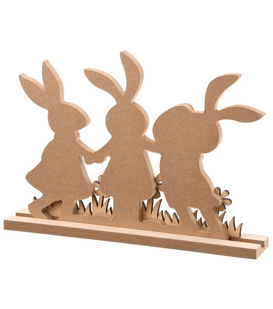 National Tree 9" Easter Bunny Wood Décor Piece, , hi-res, image 3