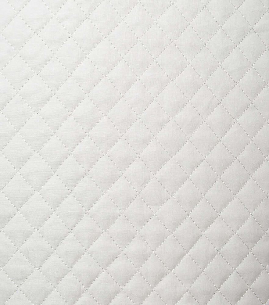 Diamond Solids Double Faced Pre Quilted Cotton Fabric, White, swatch