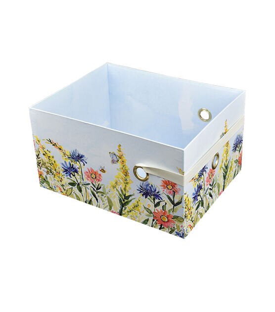 15" Joyful Floral Rectangle Box With Elastic Strap by Place & Time, , hi-res, image 2