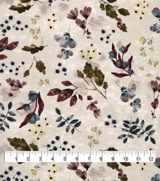 Leaves Beige Super Snuggle Flannel Fabric, , hi-res, image 3