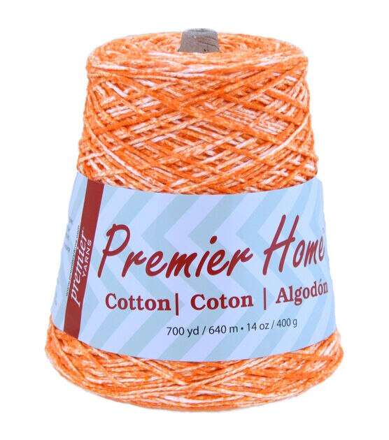 Premier Home Cotton Multi Yarn Cone-Tangerine Splash