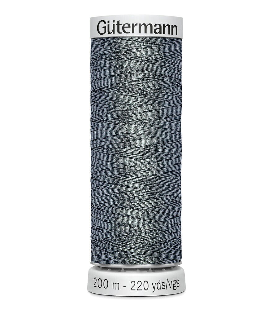 Gutermann 200M Metallic Dekor Thread, Grey, swatch