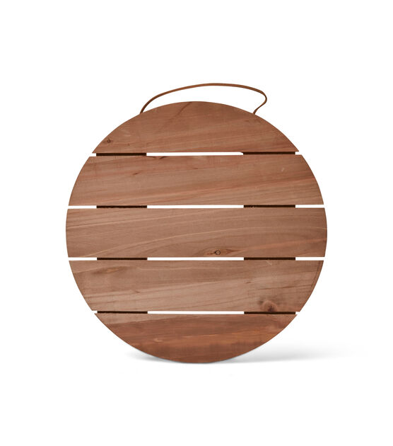 Circle Wooden Pallet Wall Decor 12inx12in - Brown