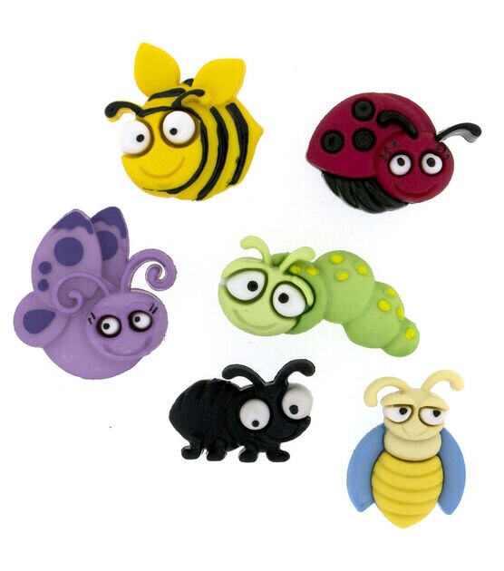 Dress It Up 6ct Plastic Nature Bug Eyed Novelty Buttons