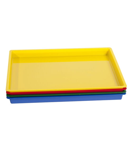 10 Pcs Plastic Art Trays Multicolor Activity Plastic Trays,Organizer  Serving Tray for Art and Crafts,Painting,Beads,DIY Projects