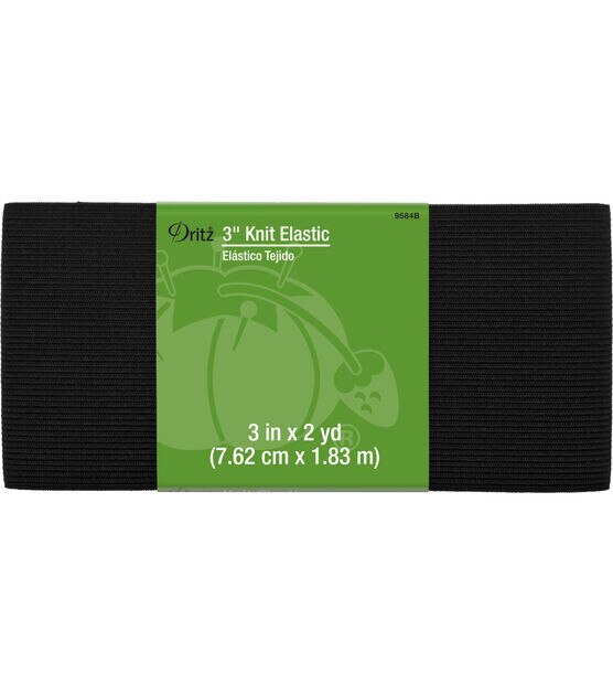 Knit Elastic 3 Inch Wide Black Heavy Stretch High Elasticity Knit Elastic  Band 3 Yards