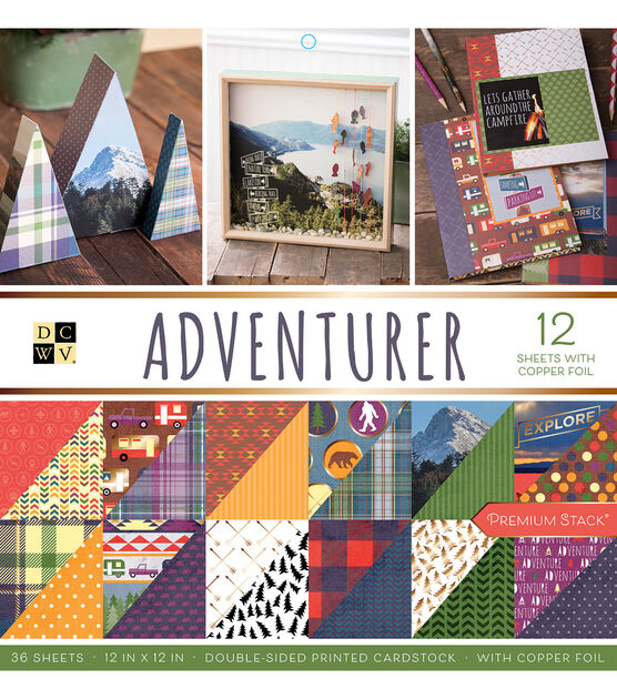 DCWV 36 pk 12in x 12in Double-sided Printed Cardstock - Adventurer