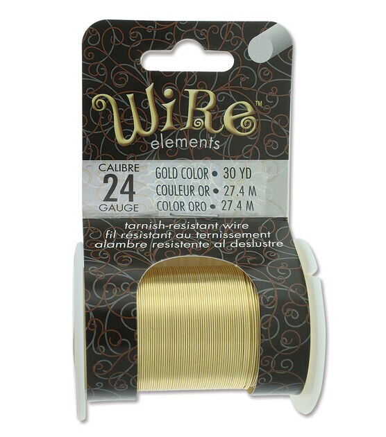 Wire Elements 24 Gauge 30yds Tarnish Resistant Wire Gold