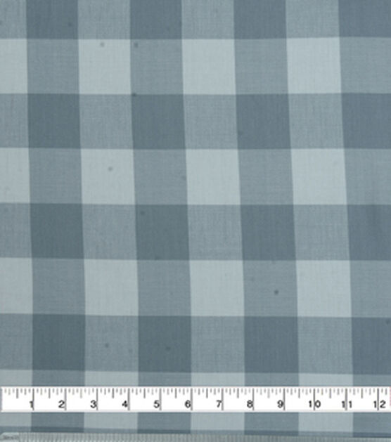 Grey & White Buffalo Check Cotton Viscose Shirting Fabric, , hi-res, image 1