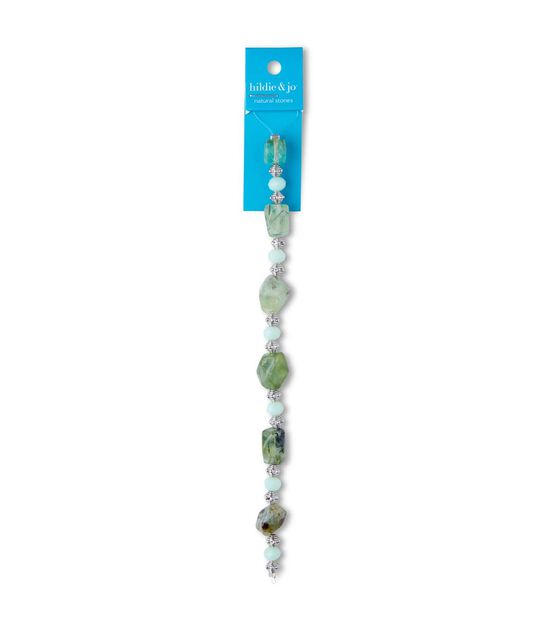 7" Light Green Agate Stone Strung Beads by hildie & jo