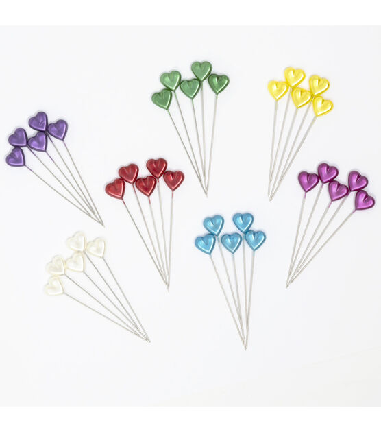 Dritz 2-1/8" Heart Pearlized Pins, Assorted, 35 pc, , hi-res, image 5
