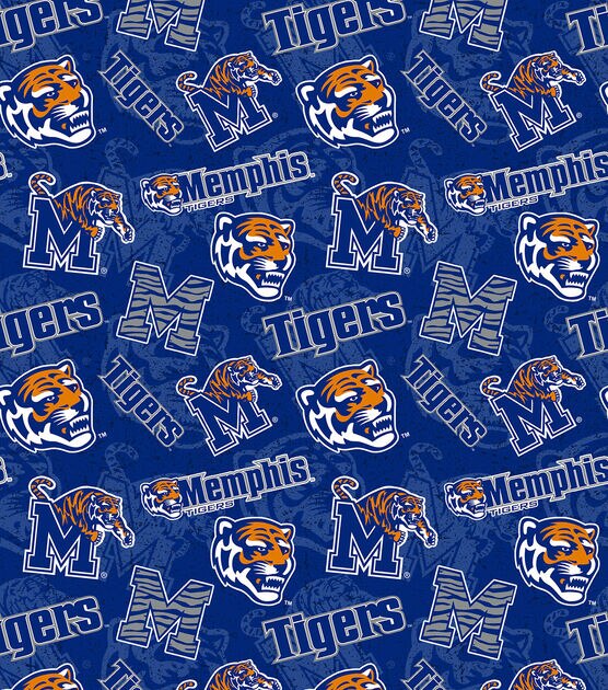 University of Memphis Tigers Cotton Fabric Tone on Tone, , hi-res, image 2