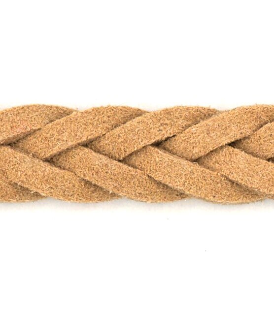 Simplicity Faux Leather Braided Trim 0.38'' Tan