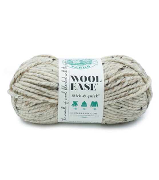 Lion Brand Yarn Wool Ease Thick & Quick Charcoal 640-149 Classic Bulky Yarn,  warmth and softness of wool with easy care 