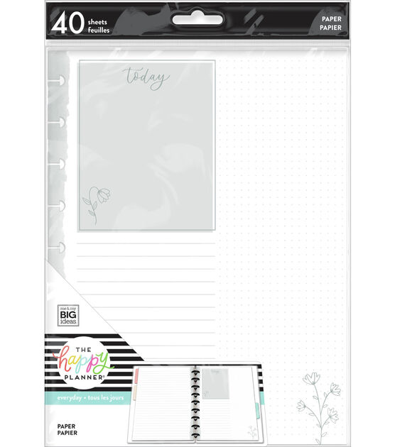 Happy Planner 40 Sheet Neutral Florals Fill Paper