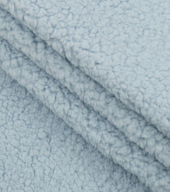 Light Blue Sherpa Faux Fur #22 100% Polyester Medium Pile Super Soft  Stretch Fabric Very Soft 58-60 Wide By The Yard