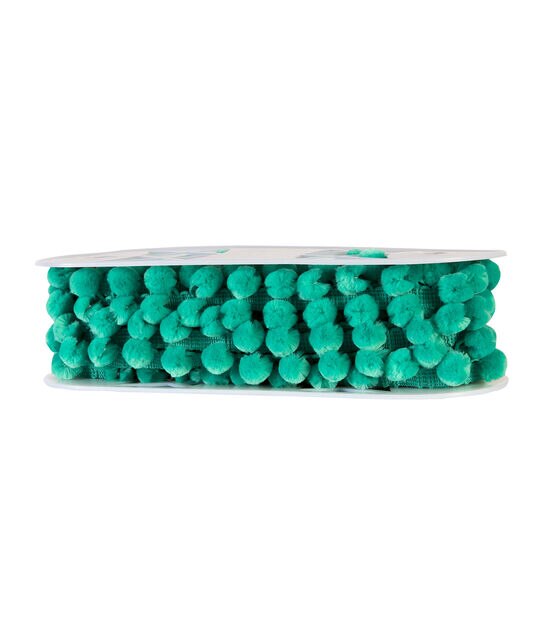 Simplicity Ball Fringe Trim 1.13" Aqua, , hi-res, image 2