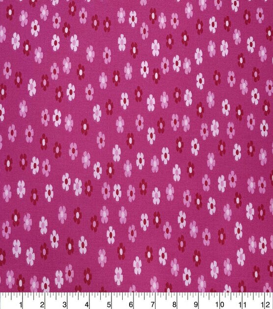 Ditsy Floral on Dark Pink Quilt Cotton Fabric by Quilter's Showcase
