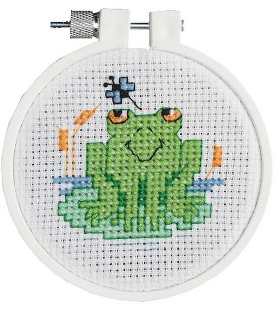 Janlynn 3" Soggy Froggy Round Counted Cross Stitch Kit