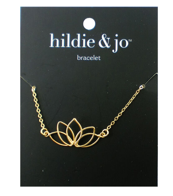 8" Gold Metal Open Lotus Flower Bracelet by hildie & jo