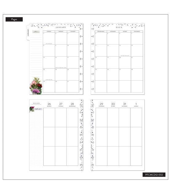 Happy Planner 2023 Beautiful Blooms Classic Vertical 12 Month Planner, , hi-res, image 4