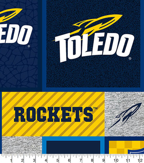 University of Toledo Rockets Fleece Fabric College Patch