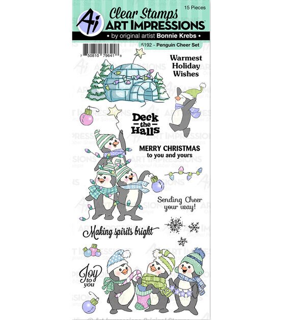 Art Impressions Holiday Stamp Set Penguin Cheer