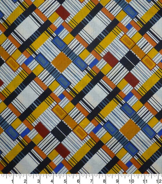 Multicolor Pseudo Plaid Cotton Shirting Fabric, , hi-res, image 1