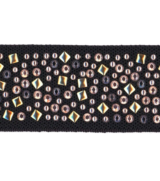 Simplicity Mosaic Stud Belt Metallic Trim 1.13''