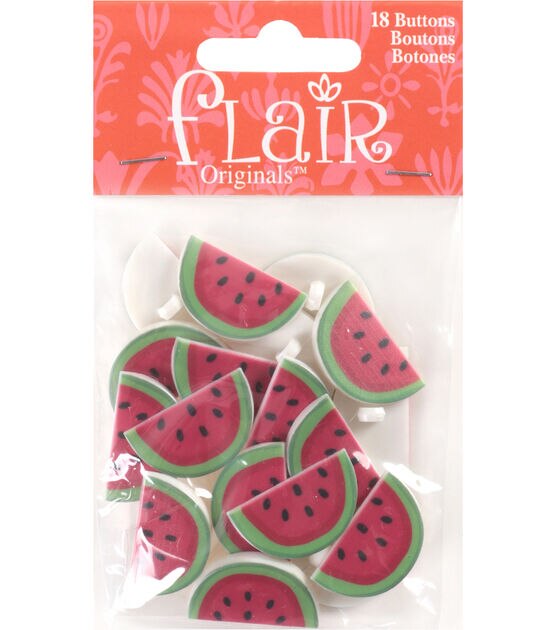 Flair Originals 1" Watermelon Slice Shank Buttons 16pk, , hi-res, image 2