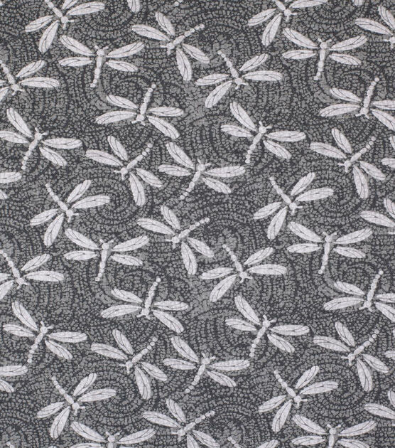 Gray Dragonflies Quilt Cotton Fabric by Keepsake Calico