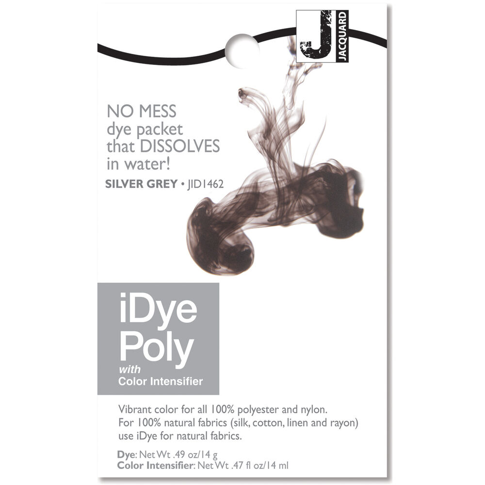 Jacquard Natural Fabrics iDye Poly Fabric Dye, Silver Grey - 462, swatch