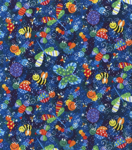 Hi Fashion Patterned Insects Novelty Cotton Fabric