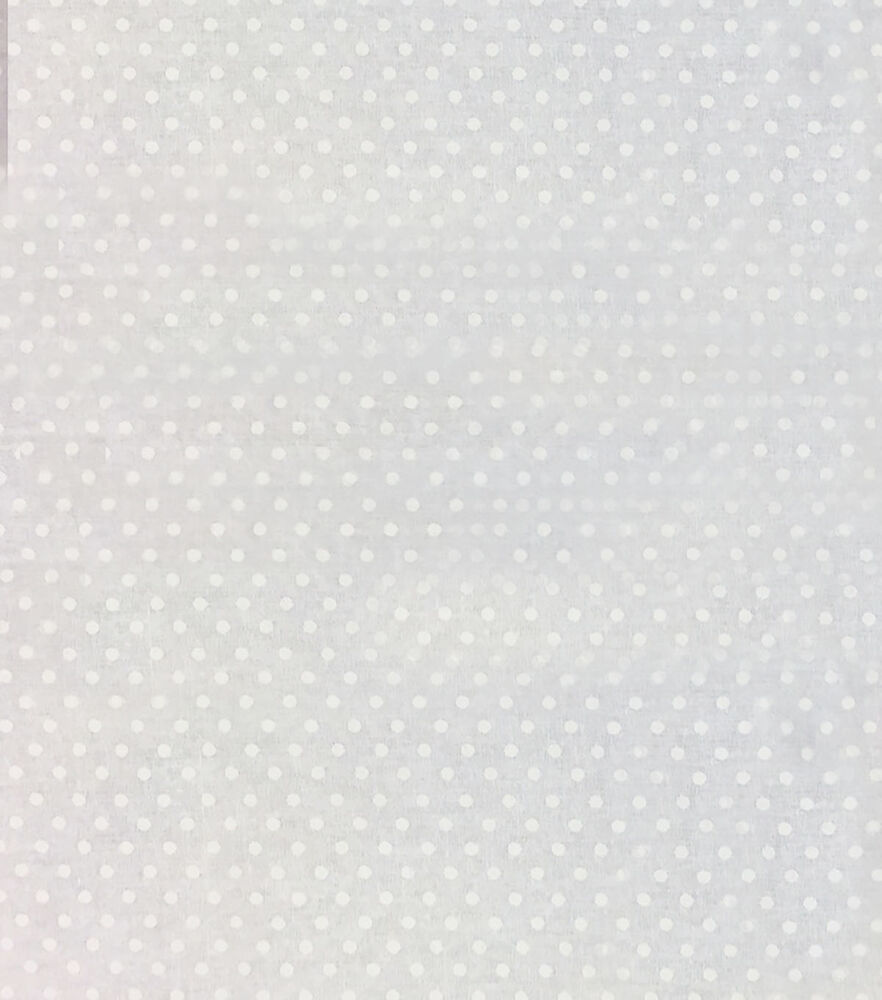 White Dots 108" Wide Cotton Fabric, White, swatch