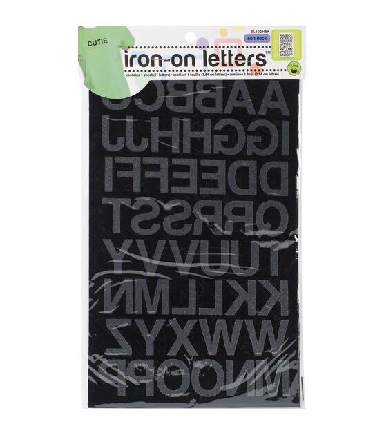 Dritz 1 Iron-on Letters, Soft Flock, Black