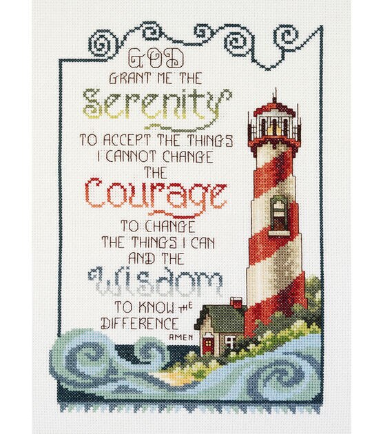 Janlynn 7" x 10" Serenity Lighthouse Counted Cross Stitch Kit