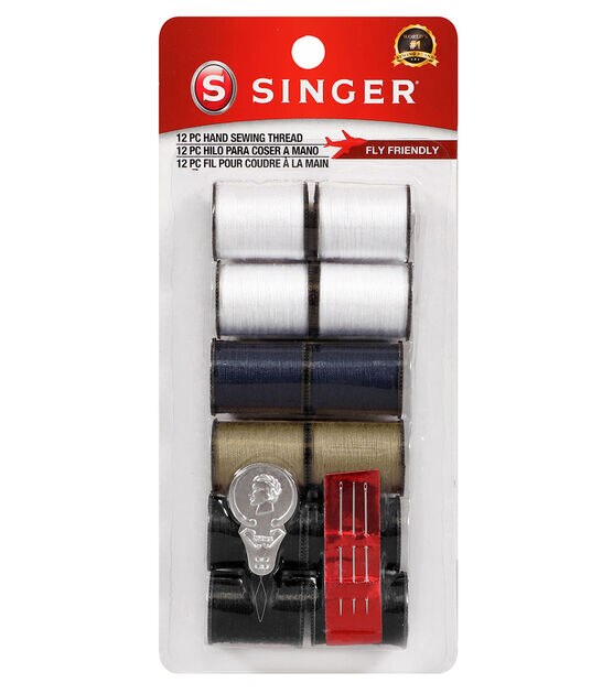 SINGER 12ct Hand Sewing Thread Kit - Neutral Basics